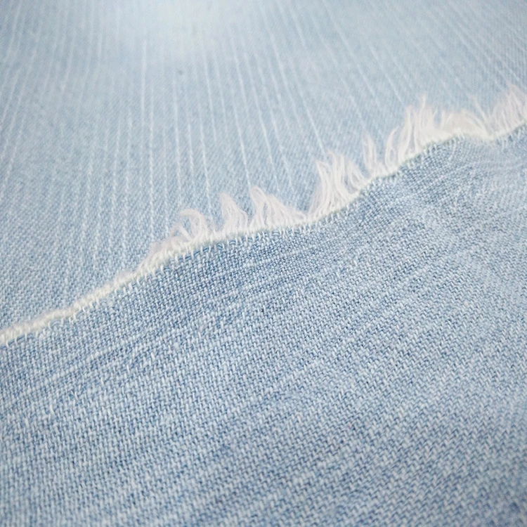 Customized Textile Plain Dyed Cotton Woven Twill Denim Fabrics for Men Pants