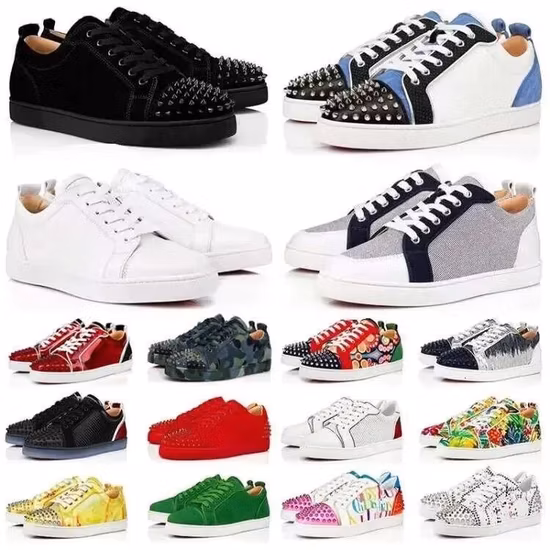 2023 Top Herren Freizeitschuhe Logo Geprägte Trainer Sneaker Schwarz Grün Gelb Denim Himmelblau Dreifach Weiß Rosa Grau Rot Denim Luxus Männer Frauen Designer Sneakers